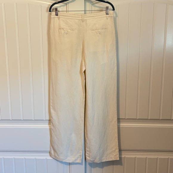 The Row Silk & Linen ''Dandy'' Pants in Ivory wide leg size 2 - Picture 9 of 11